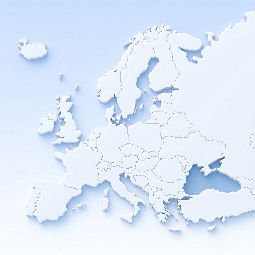Map of Europe showing Kronemedia coverage